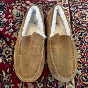 UGG Men’s Chestnut Brown Suede Moccasin Slippers